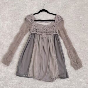 Dusty Rose Long Sleeve Short Dress